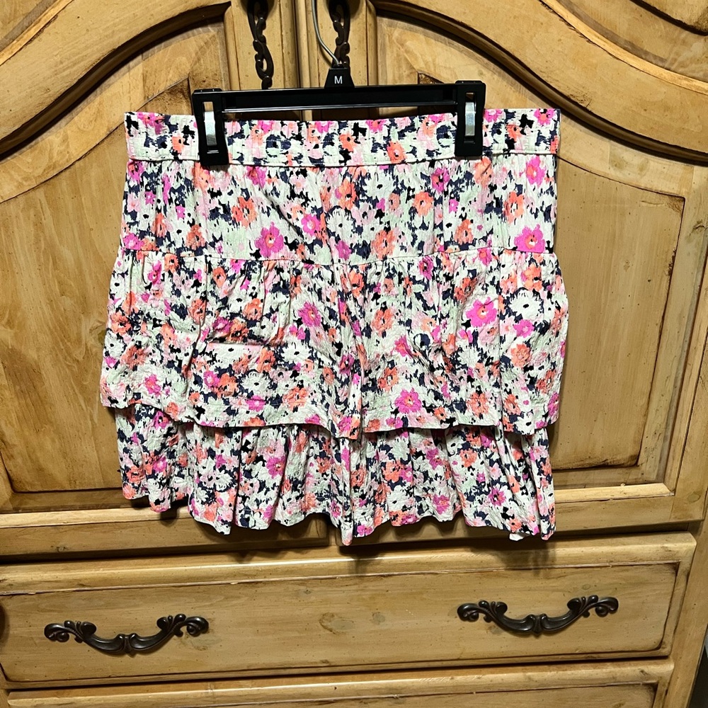 Target Floral High Low Skirt - Pink and Black